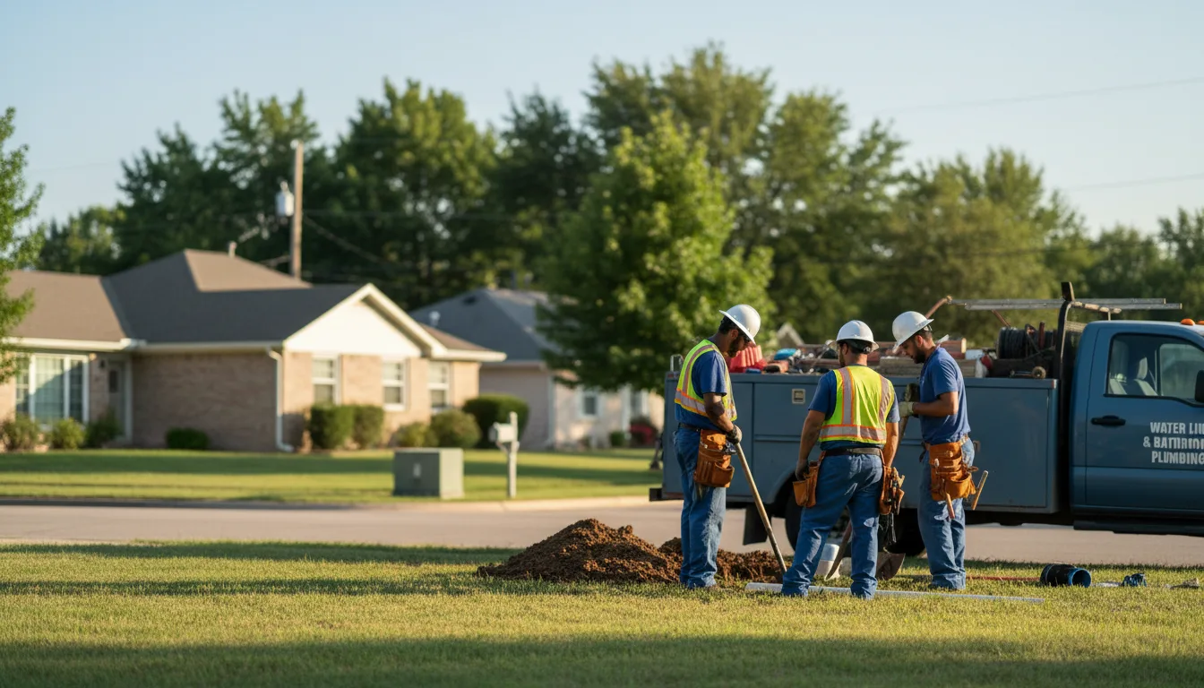 Residential water line and bathroom plumbing service in Coulter, IA